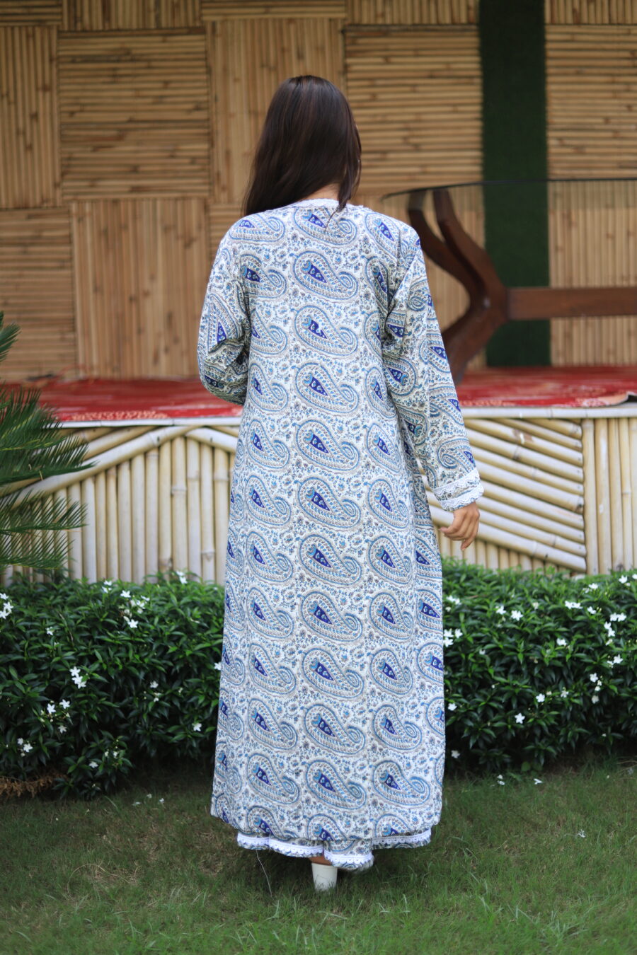 Handblock print cotton robe - Image 2