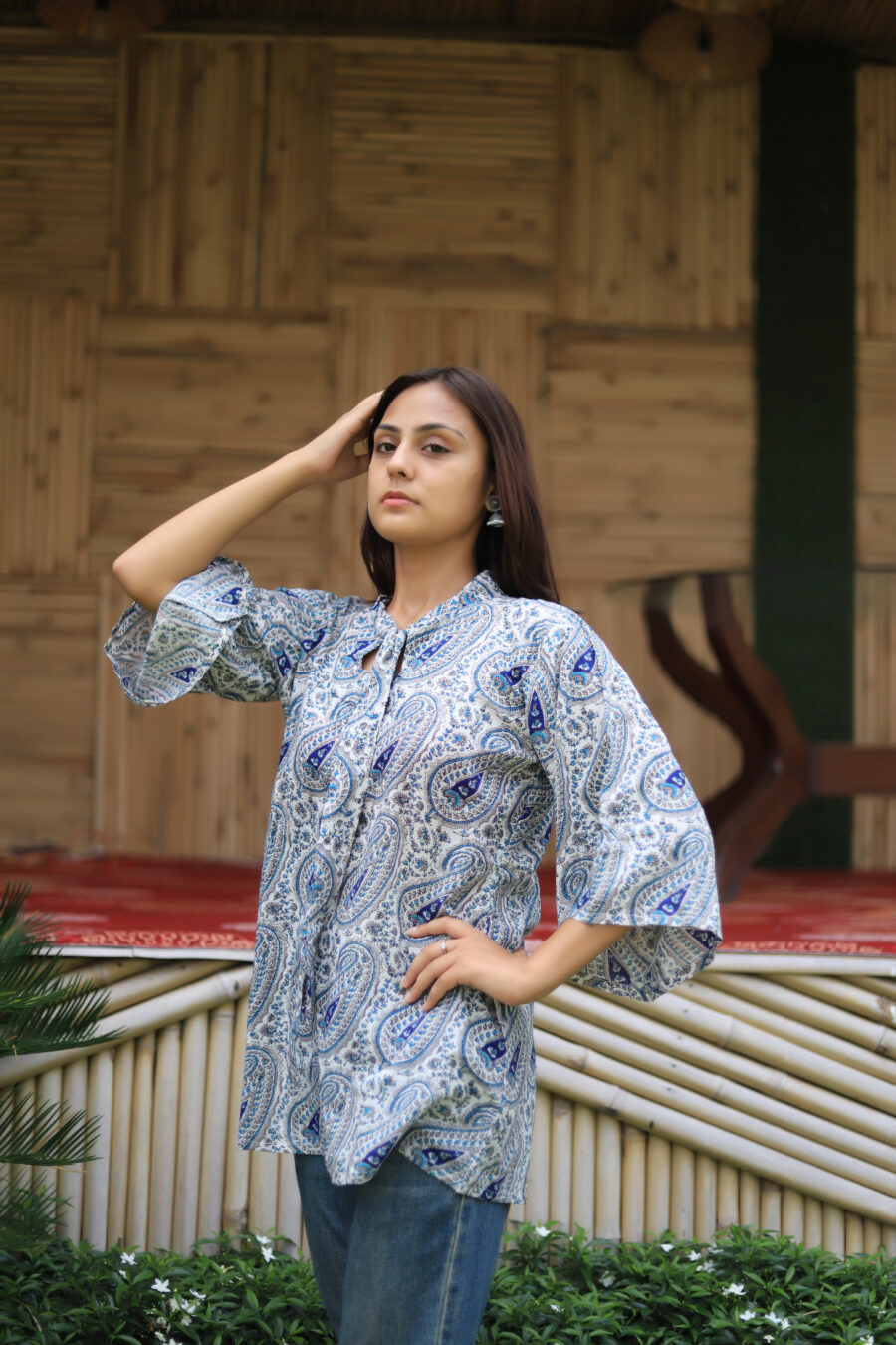 Hand block print Women Cotton Printed top - Image 3