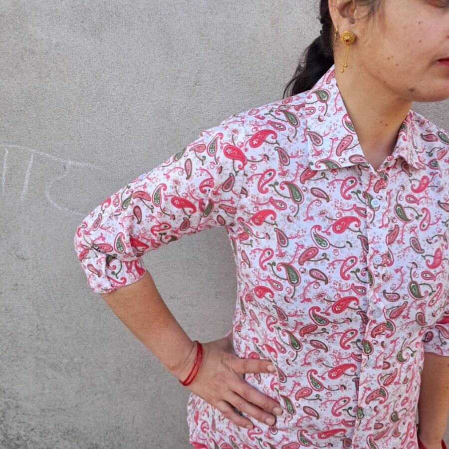 Printed cotton shirt Handcrafted - Image 3