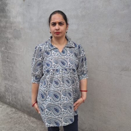 Block printed cotton top Jaipuri print