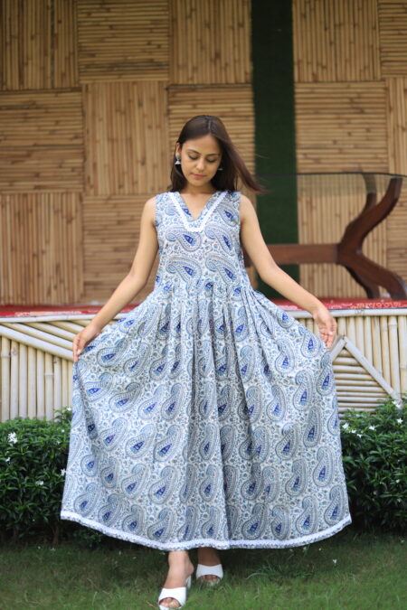 Block print dress, women dress, Cotton
