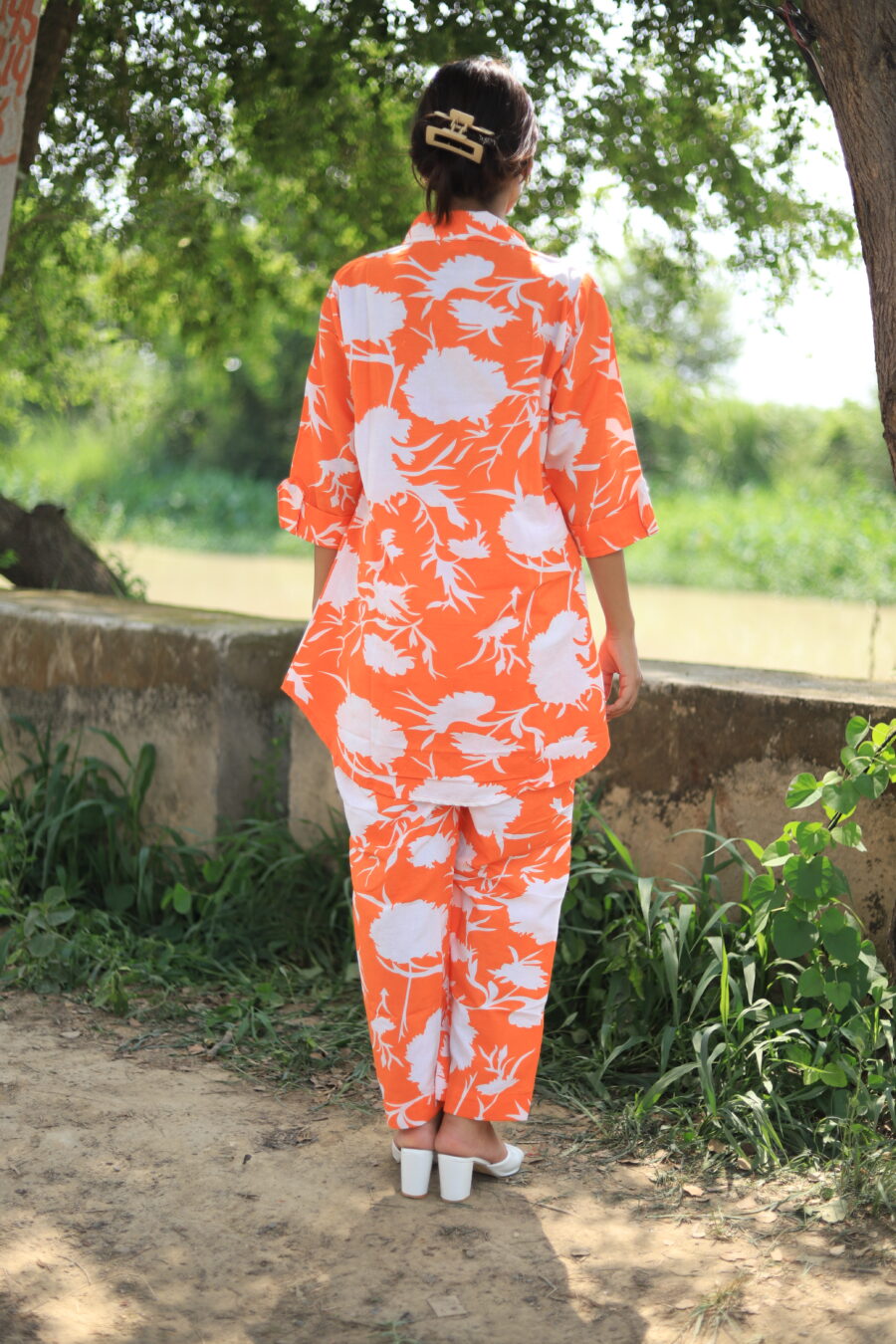 Handloom Cotton Pyjama Trouser Set - Image 2